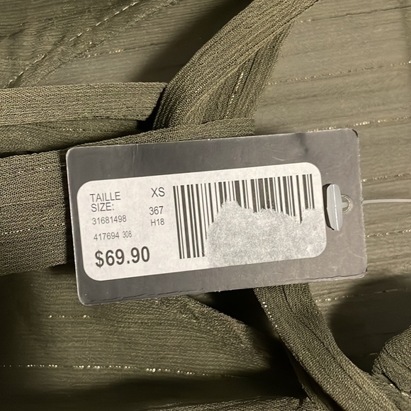 RW&CO sheer dark green long sleeve top. Size XS - Picture 4 of 4